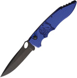 Piranha Knives Automatic Mini Predator Knife Button Lock Blue Aluminum S30V Fixed Blade Knife 11BT