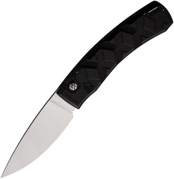 Piranha Knives Automatic X Knife Button Lock Black Aluminum Mirror 154CM Blade CP14BK