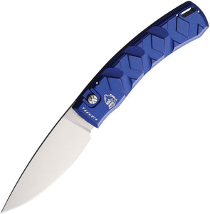 Piranha Knives Automatic X Blue Button Lock Knife