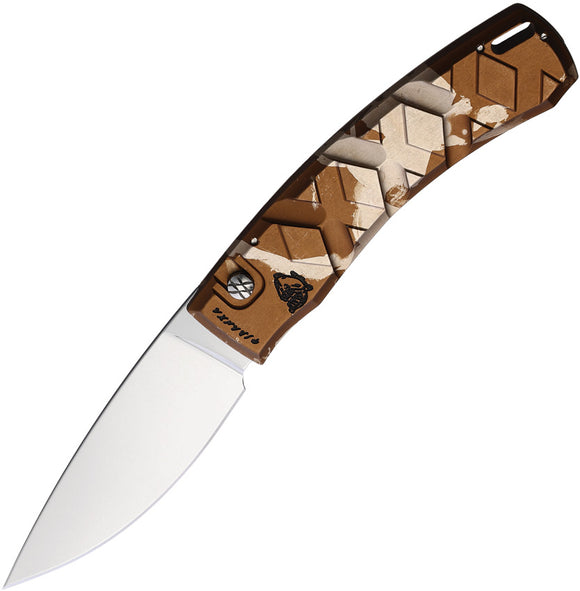 Piranha Knives Automatic X Knife Button Lock Camo Aluminum 154CM Blade CP14C