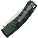 Piranha Knives Automatic X Knife Button Lock Green Aluminum 154CM Blade CP14G