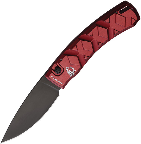 Piranha Knives Automatic X Knife Button Lock Red Aluminum Black 154CM Blade CP14RT