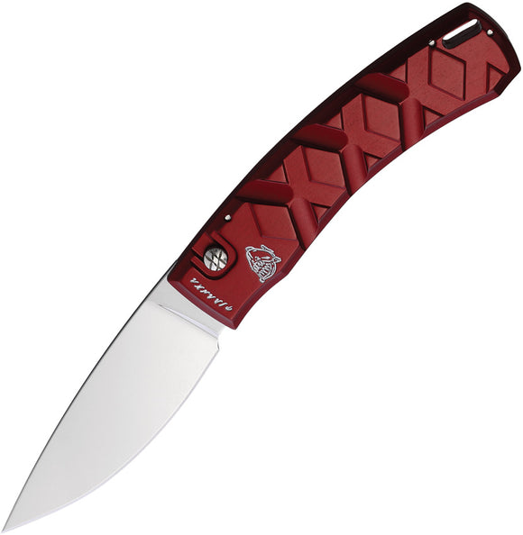 Piranha Knives Automatic X Knife Button Lock Red Aluminum 154CM Blade CP14R