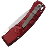 Piranha Knives Automatic X Knife Button Lock Red Aluminum 154CM Blade CP14R