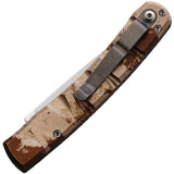 Piranha Knives Automatic Virus Knife Button Lock Camo Aluminum S30V Blade CP15C