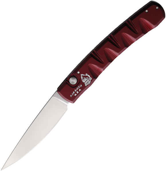 Piranha Knives Automatic Virus Knife Button Lock Red Aluminum 154CM Steel Clip Point Blade CP15R