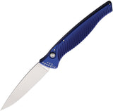 Piranha Knives Automatic DNA Knife Button Lock Blue Aluminum CPM-S30V Blade CP16B