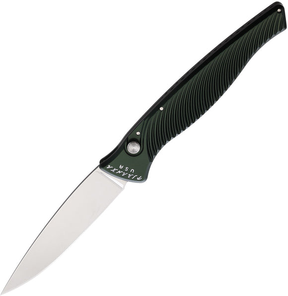 Piranha Knives Automatic DNA Knife Button Lock Green Aluminum CPM-S30V Blade CP16G