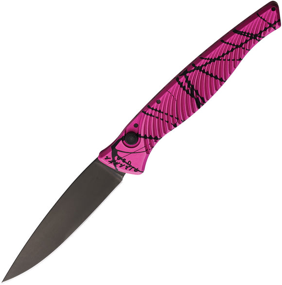 Piranha Knives Automatic DNA Tactical Knife Button Lock Pink Camo Aluminum S30V Blade CP16PKT