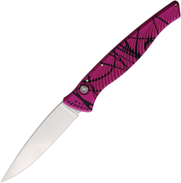 Piranha Knives Automatic DNA Tactical Knife Button Lock Pink Camo Aluminum S30V Blade CP16PK