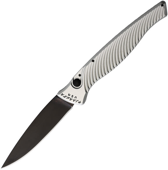 Piranha Knives Automatic DNA Tactical Knife Button Lock Silver Aluminum Black S30V Blade CP16ST