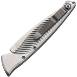 Piranha Knives Automatic DNA Tactical Knife Button Lock Silver Aluminum S30V Blade CP16S