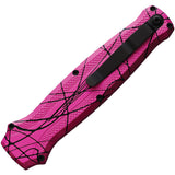 Piranha Knives Automatic Rated-R Knife OTF Pink Camo Aluminum Black 154CM Blade CP19PKT