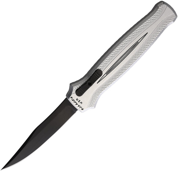 Piranha Knives Automatic Rated-R Knife OTF Silver Aluminum Black 154CM Blade CP19ST