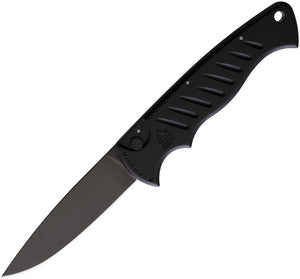 Piranha Knives Automatic P-1 Black Pocket Button Lock Knife