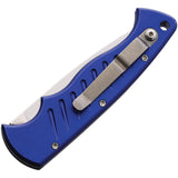 Piranha Knives Automatic Pocket Tactical Knife Button Lock Blue Aluminum 154CM Blade CP1B