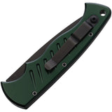 Piranha Knives Automatic Pocket Tactical Knife Button Lock Green Aluminum Black 154CM Blade CP1GT