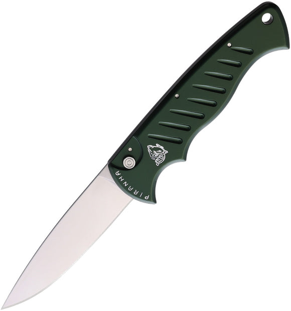 Piranha Knives Automatic P-1 Green Pocket Button Lock Knife
