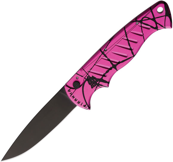 Piranha Knives Automatic Pocket Tactical Knife Button Lock Pink Camo Aluminum Black 154CM Blade CP1PKT