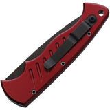 Piranha Knives Automatic Pocket Tactical Knife Button Lock Red Aluminum Black 154CM Blade CP1RT