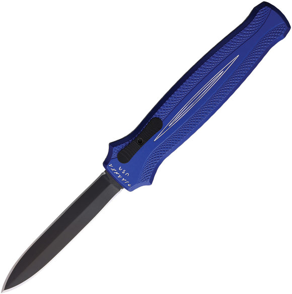 Piranha Knives Automatic Rated-X Knife OTF Blue Aluminum Black 154CM Blade CP20BT