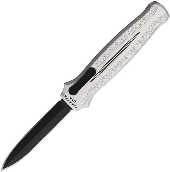 Piranha Knives Automatic Rated-X Knife OTF Silver Aluminum Black 154CM Blade CP20ST