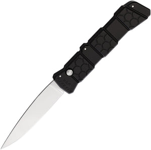 Piranha Knives Automatic 21 Knife Button Lock Black Aluminum Mirror S30V Blade CP21BK