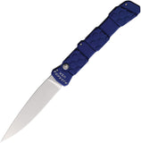 Piranha Knives Automatic 21 Knife Button Lock Blue Aluminum Spear Pt S30V Blade CP21B