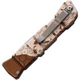 Piranha Knives Automatic 21 Knife Button Lock Camo Aluminum Spear Pt S30V Blade CP21C