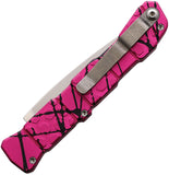 Piranha Knives Automatic 21 Knife Button Lock Pink Camo Aluminum Spear Pt S30V Blade CP21PK