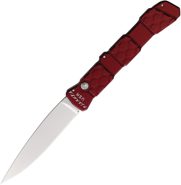 Piranha Knives Automatic 21 Knife Button Lock Red Aluminum Spear Pt S30V Blade CP21R