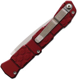 Piranha Knives Automatic 21 Knife Button Lock Red Aluminum Spear Pt S30V Blade CP21R