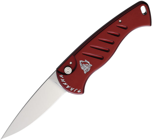 Piranha Knives Automatic Fingerling Red Button Lock Knife