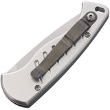 Piranha Knives Automatic Fingerling Knife Button Lock Silver Aluminum 154CM Steel Blade CP2S