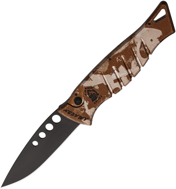 Piranha Knives Automatic Amazon Knife Button Lock Camo Aluminum Black 154CM Blade CP3CT