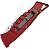 Piranha Knives Automatic Amazon Knife Button Lock Red Aluminum 154CM Blade CP3R