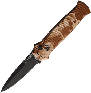 Piranha Knives Automatic Bodyguard Knife Button Lock Camo Aluminum CPM-S30V Blade CP6CT