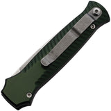 Piranha Knives Automatic Miniguard Knife Button Lock Green Aluminum S30V Blade CP7G