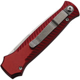 Piranha Knives Automatic Miniguard Knife Button Lock Red Aluminum S30V Blade CP7R