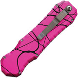 Piranha Knives Automatic Excalibur Tactical Knife OTF Pink Camo Aluminum 154CM Blade CP8PK