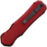 Piranha Knives Automatic Excalibur Tactical Knife OTF Red Aluminum Black 154CM Blade CP8RT