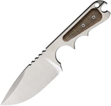 PMP Knives 7" Pitbull Natural Micarta handle D2 Neck Knife + Sheath 002