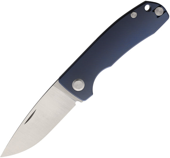 PMP Knives Harmony Slip Joint Blue Titanium Folding Bohler M390 Pocket Knife 005