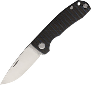 PMP Knives Harmony Flame Titanium Folding Bohler M390 Drop Point Knife 007
