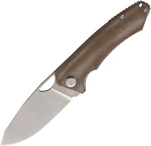 PMP Knives Spartan Linerlock Brown Micarta Folding Bohler N690 Pocket Knife 015