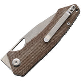 PMP Knives Spartan Linerlock Brown Micarta Folding Bohler N690 Pocket Knife 015