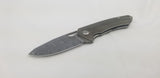 PMP Knives Spartan Linerlock Green Micarta Folding Damascus Pocket Knife 020