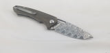 PMP Knives Spartan Linerlock Green Micarta Folding Damascus Pocket Knife 020