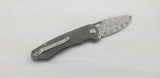 PMP Knives Spartan Linerlock Green Micarta Folding Damascus Pocket Knife 020