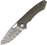 PMP Knives Spartan Linerlock Green Micarta Folding Damascus Pocket Knife 020